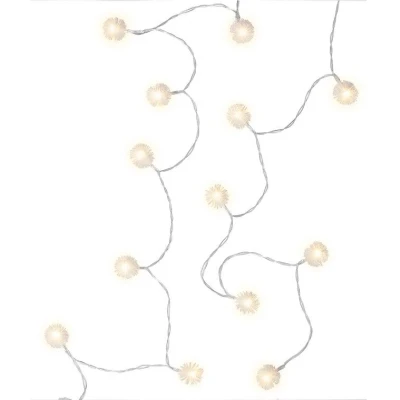 Afbeelding van Goobay 20 LED kerstverlichting &quot;Snowball&quot; met timerfunctie, warm wit (3000 K), werkt op batterijen