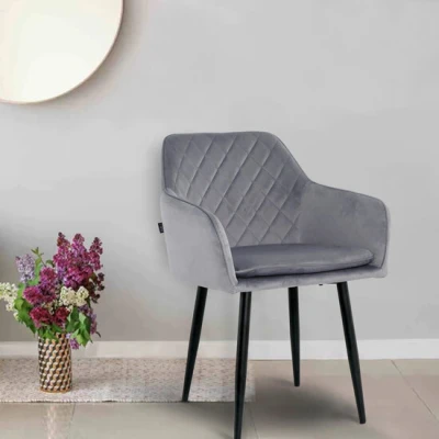 Afbeelding van Lina® Noble Eetkamerstoel Grijs Velvet
