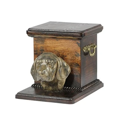 Afbeelding van Beagle urn hond met beeldje elegante voor hondenas hondenbust.