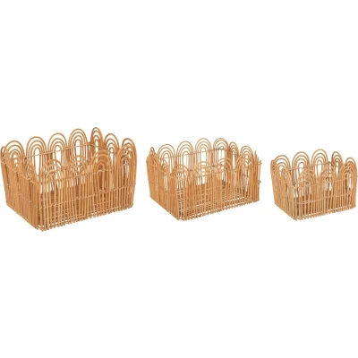 Afbeelding van Atmosphera Kratten Opbergers Set van 3 LOUR Rotan