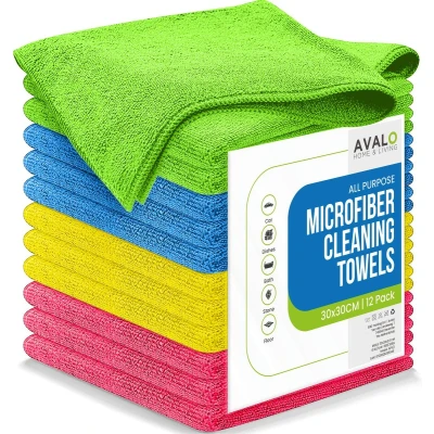 Afbeelding van Avalo Microvezeldoekjes 12 Stuks 30 x cm Wasbaar Schoonmaakdoekjes Schoonmaak / Auto