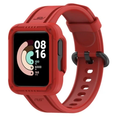 Afbeelding van Siliconen sportband met case Rood Xiaomi Redmi Watch 2 (Lite)