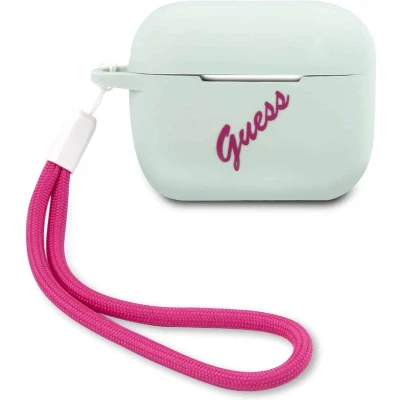 Afbeelding van GUESS Vintage Siliconen AirPods Pro 1 (1e generatie) Case Mint Groen