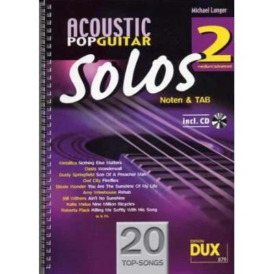 Image de Partitions variété, pop, rock... Edition Dux ACOUSTIC POP GUITAR SOLOS SOLF. &amp; TAB VOL.2 + CD Guitare tablatures