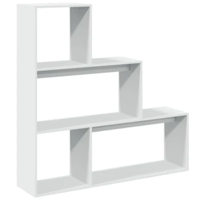 Afbeelding van Kamerscherm / boekenkast 3 laags 123x29x123 cm bewerkt hout wit