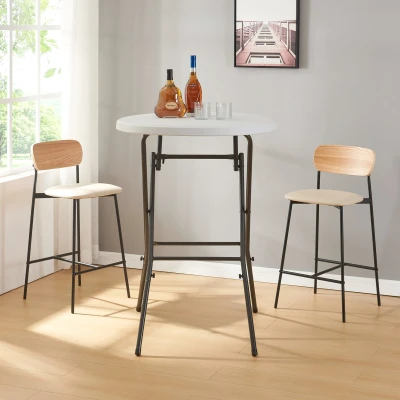 Afbeelding van Klaptafel Ljusnarsberg tuintafel rond Ø80x110 cm wit [en.casa]
