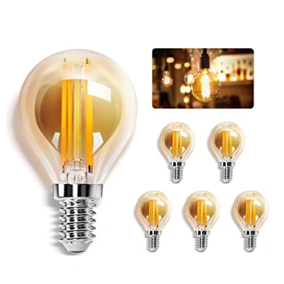 Afbeelding van Aigostar LED Filament G45 4W E14 fitting 2200K Amber Set van 5 stuks