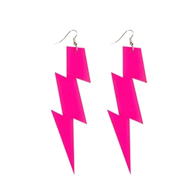 Afbeelding van Boland Oorbellen Flash Roze Volwassenen Vrouwen Rocker 80&#039;s &amp; 90&#039;s Disco