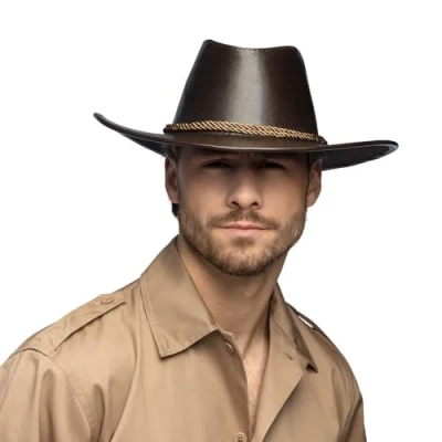 Afbeelding van Boland Hoed Outback Bruin 58 Volwassenen Unisex Cowboy Safari Festival