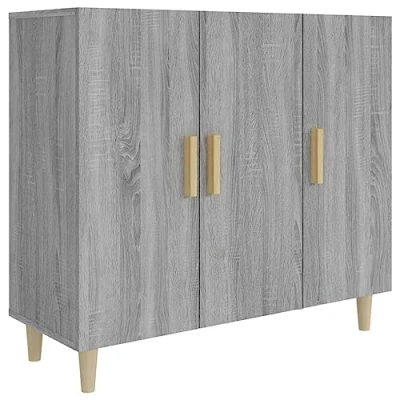 Afbeelding van vidaXL Dressoir sonoma grijs 90x34x80 cm bewerkt hout