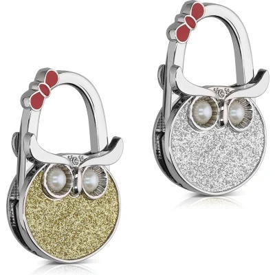 Afbeelding van kwmobile Tassenhaken voor tafel Set van 2 Draagbare tashangers Opvouwbare tassenhangers Met leuk design In rood / goud zilver