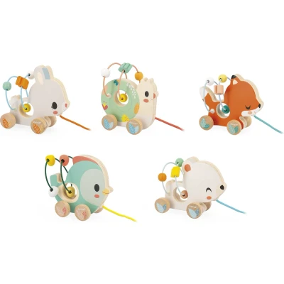 Afbeelding van Janod PURE Looping Pulling Figures Animals Speelgoed voor kinderen, Maat: One Size, Multi coloured