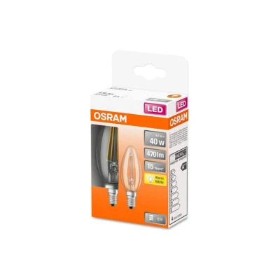 Afbeelding van Osram Led star classic b fil (40) 4w/827 e14 box2 4058075330511