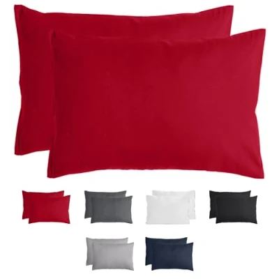 Afbeelding van Komfortec Set van 2 Premium Kussenslopen 50x70 cm Superzachte Kussenhoes 100% Geborsteld Polyester 90g/m² Rood
