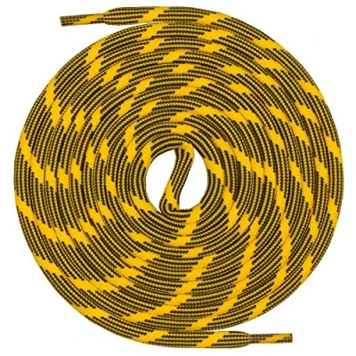 Afbeelding van Mount Swiss© Kwalitatieve veters, rond, veters voor wandelschoenen, extreem duurzaam, ø 4 mm, lengte 70 220 cm, geel/zwart M2