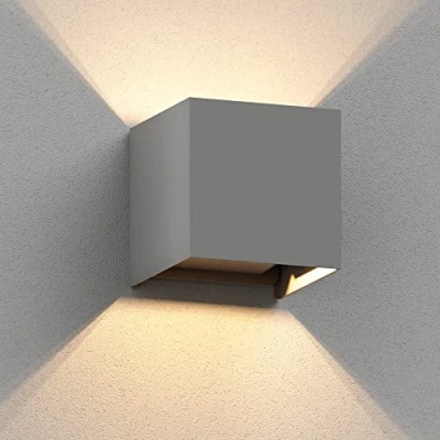Afbeelding van ledscom.de CUBEL wandlamp voor buiten, IP65, up and downlight, mat grijs, hoekig, 1x G9 max. 10 W, buitenlamp, wandlamp, verlichting