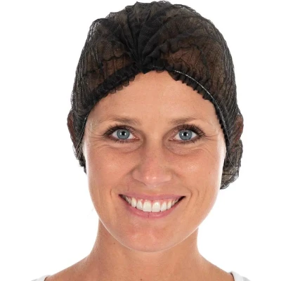 Afbeelding van Hairnets CMT Hair Net Clip Cap PP Non Woven Black Size L 53cm