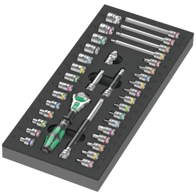 Afbeelding van Wera Zyklop 05150110001 Dop (zeskant), Buiten vierkant, Torx ratel 37 delig 1/4