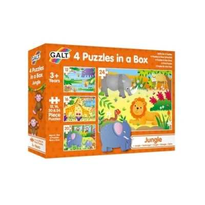 Image de Galt puzzle 4 en 1 jungle 12 16 20 24 pièces