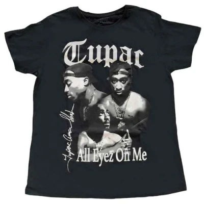 Afbeelding van Tupac All Eyez B&amp;W Dames T shirt M Zwart