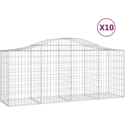 Afbeelding van VidaXL Schanskorven 10 st gewelfd 200x50x80/100 cm ijzer