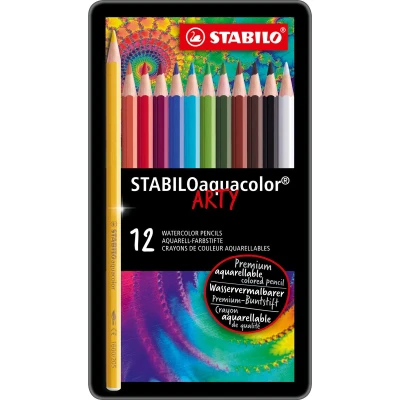 Afbeelding van STABILO Aquacolor Premium Aquarel Kleurpotlood Metalen Etui Met 12 Kleuren