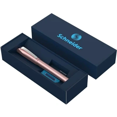 Afbeelding van Schneider Ceod Shiny Rollerball in kartonnen etui met standaard inktpatronen, voor rechts en linkshandigen, poederroze