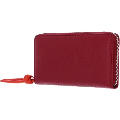 Afbeelding van COCCINELLE Leren Portemonnee Metallic Soft Wallet Grained Leather Sangria / Gazpacho (rood)paars