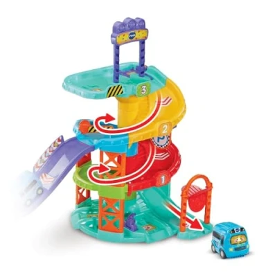 Afbeelding van VTech Tut Bolides, Globetrotter Super Set met meertalige Globe Trotterbus, Circuit Auto&#039;s, 6 magische zones, cadeau voor kinderen van 1 jaar tot 5 Inhoud in talen