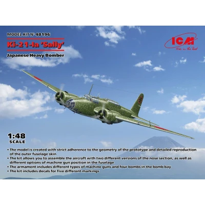 Afbeelding van 1:48 ICM 48196 Mitsubishi Ki 21 Ia Sally Plane Plastic Modelbouwpakket