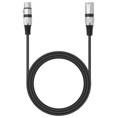 Afbeelding van QWORK® 2 stuks 5 m microfoonkabel, 3 polige XLR kabel mannelijk naar vrouwelijk, zonder onderbreking, voor microfoon, luidspreker, audio mixer