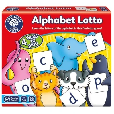 Afbeelding van Orchard Toys alfabet lotto spel, letters, grappig geheugenspel voor kinderen van 3 tot 6 jaar, 4 manieren om te spelen educatief speelgoed, 2,5 x cm