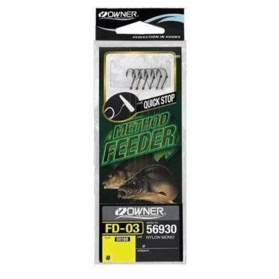 Afbeelding van Owner 56930 FD03 QuickSt Feeder onderlijnen #10 0.20mm (6 stuks) (10cm) Witvis