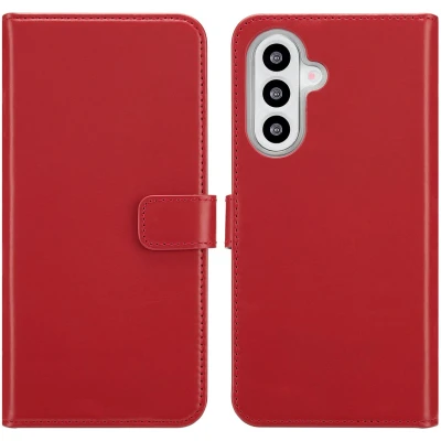Afbeelding van Selencia Hoesje Geschikt voor Samsung Galaxy A26 Met Pasjeshouder Echt Lederen Bookcase Rood