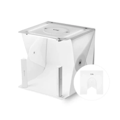 Afbeelding van Foldio2 Plus + frontdeksel halo balken 38,1 cm draagbare lichtbak met 5700 K dimbaar ledlicht oranje 1e all in one fotostudio