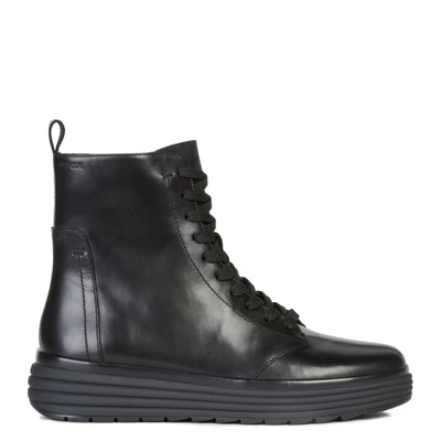 Afbeelding van Geox Phaolae Enkellaarsjes met plateauzool, Dames, Maat: 41, Black Leer