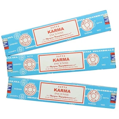 Afbeelding van Satya Nag Champa Karma wierookstokjes, 3 verpakkingen