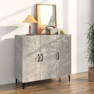 Afbeelding van Dressoir 90x34x80 cm bewerkt hout betongrijs