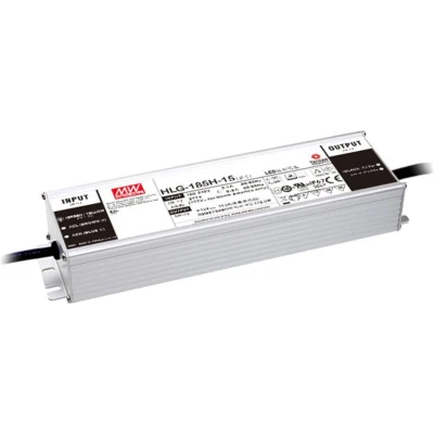 Afbeelding van Mean Well HLG 185H 24B LED driver, transformator Constante spanning, stroomsterkte 187 W 7.8 A 12 24 V/DC Dimbaar, PFC schakeling,