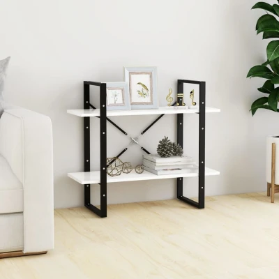 Afbeelding van Boekenkast met 2 schappen 80x30x70 cm spaanplaat wit