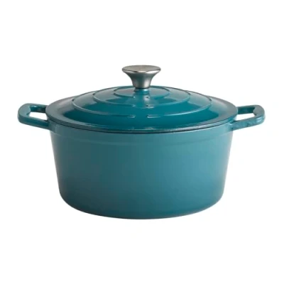Afbeelding van APS 88313 5 Stars Gietijzeren stoofpan met deksel geschikt voor inductie en oven dekselhouder, Ø 25 cm, 4 liter, turquoise