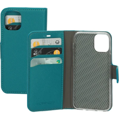 Afbeelding van Mobiparts Saffiano Wallet Case Apple iPhone 12 Mini Turquoise