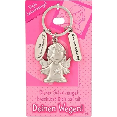 Afbeelding van Depesche 7518 002 metalen beschermengel sleutelhanger met engel en liefdesboodschap voor familie, vrienden kennissen