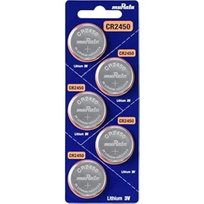 Afbeelding van 5 x CR2450 Lithium knoopcel Batterij MuRata
