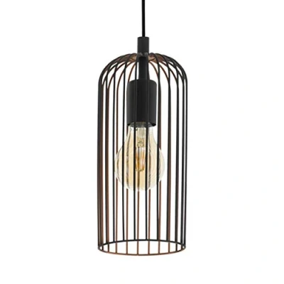 Afbeelding van EGLO Roccamena hanglamp 13 cm 1 lichts E27 zwart/koperkleurig