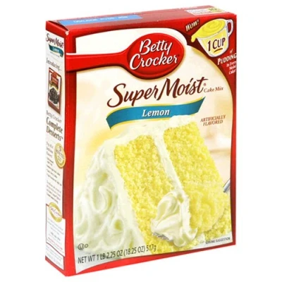 Afbeelding van Betty Crocker Super Moist Lemon Cake Mix 432 g (Betty Vochtig Citroentaartmengsel)