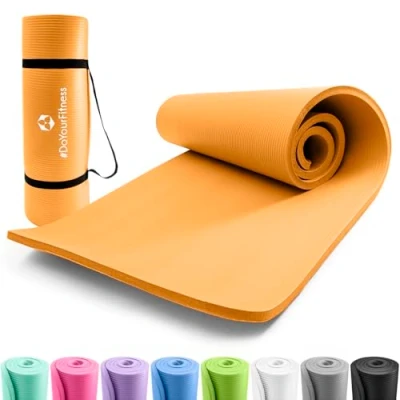 Afbeelding van #DoYourFitness fitness mat perfect voor pilates, aerobics, yoga »Yogini« non slip, duurzaam, huidvriendelijk, slijtvast 183 x 61 1,0cm cm oranje