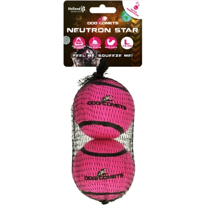 Afbeelding van Dog Comets Neutron Star Hondenbal Met Pieper Ø 7,5 cm Hondenspeelgoed tennisbal Stuiterende Roze 2 stuks