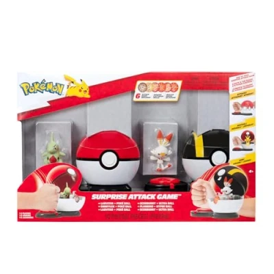 Afbeelding van Pokémon Surprise Jeu d&#039;Attaque 2&quot; Larvitar et Scorbunny avec Poké Ball Ultra + 6 Disques