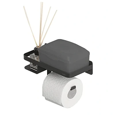 Afbeelding van Tiger Caddy Toiletrolhouder met Planchet Zwart